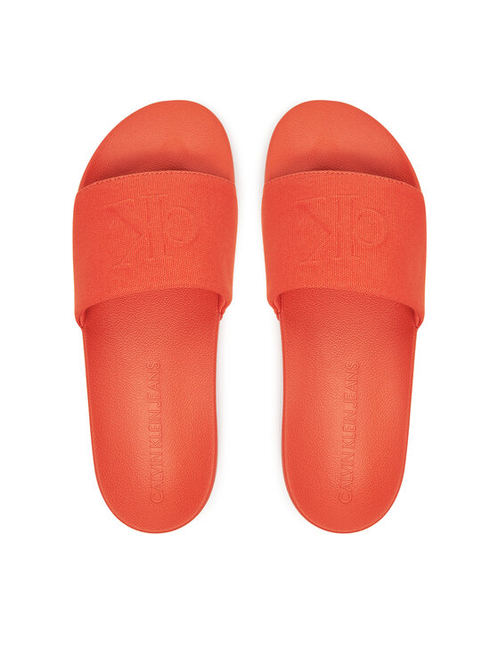 Calvin Klein Jeans Calvin Klein Jeans Klapki Slide Hf Mono Cv YM0YM01282 Pomarańczowy