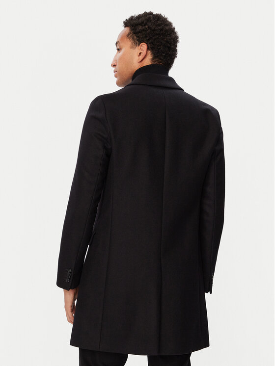 HUGO HUGO Vlnený kabát 50569210 Čierna Slim Fit