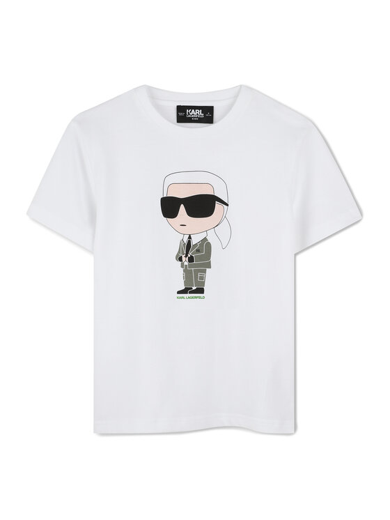 Karl Lagerfeld Kids Karl Lagerfeld Kids Tricou Z30437 S Alb Regular Fit