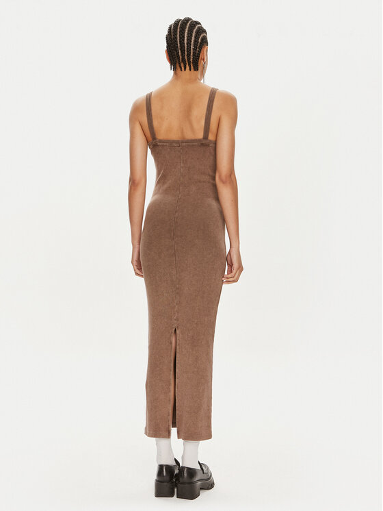 ROTATE ROTATE Sukienka letnia Vigdis 1124431705 Brązowy Slim Fit