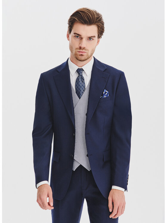 Pako Lorente Pako Lorente Marynarka P25WF-3G-005 Granatowy Super Slim Fit