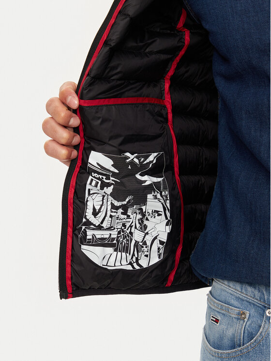 Jott Jott Pūkinė striukė Mat P000MDOW02 Juoda Slim Fit