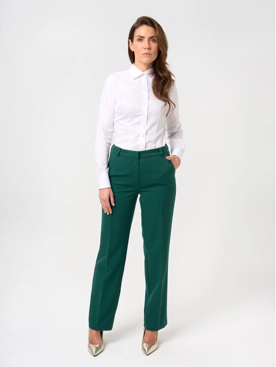 Willsoor Willsoor Spodnie garniturowe 68199 Zielony Regular Fit