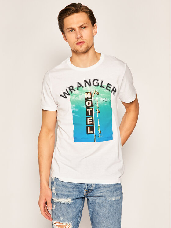 Wrangler Wrangler T-shirt Good Times W7F8FK989 112131814 Bianco Regular Fit