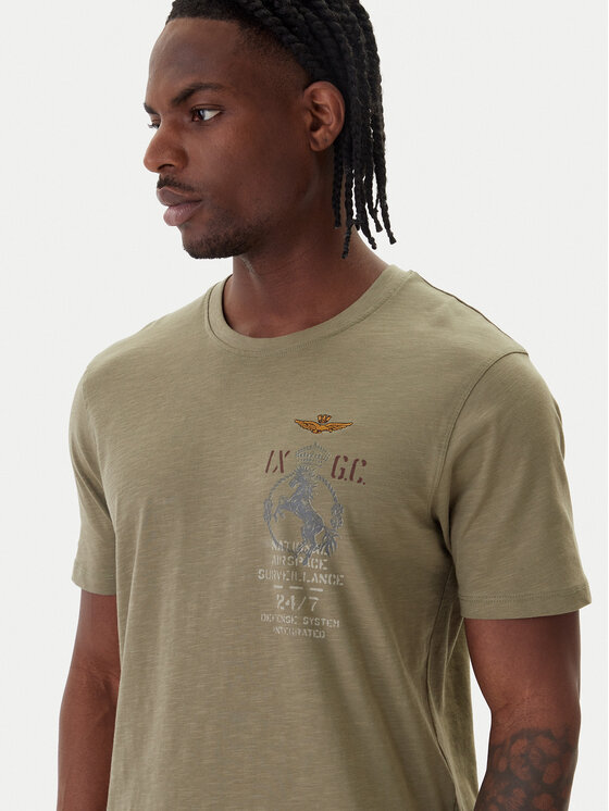 Aeronautica Militare Aeronautica Militare T-shirt 261TS2543UJ00686 Zelena Regular Fit