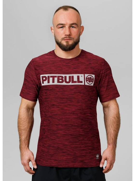 PITBULL PITBULL Koszulka techniczna Casual Sport Hilltop Bordowy Regular Fit