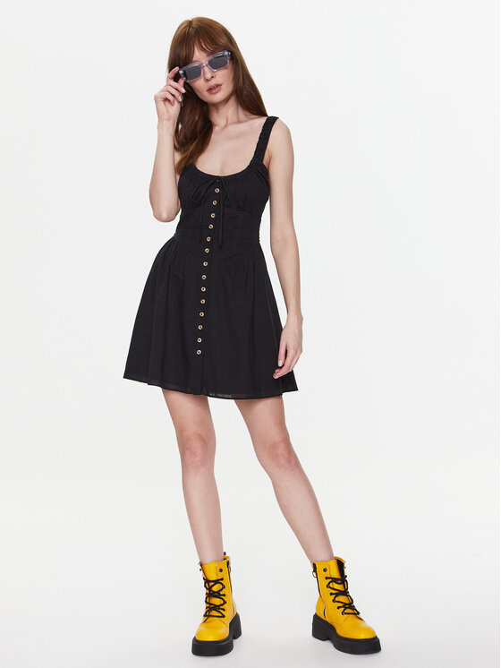 BDG Urban Outfitters BDG Urban Outfitters Nyári ruha BDG AZEALIA MINI 76476605 Fekete Basic Fit