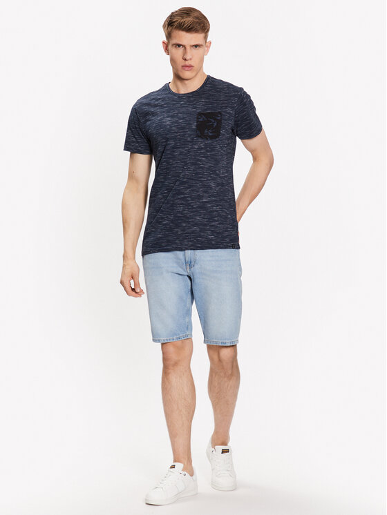 T-shirt Blaine 40-042 Blu scuro Regular Fit