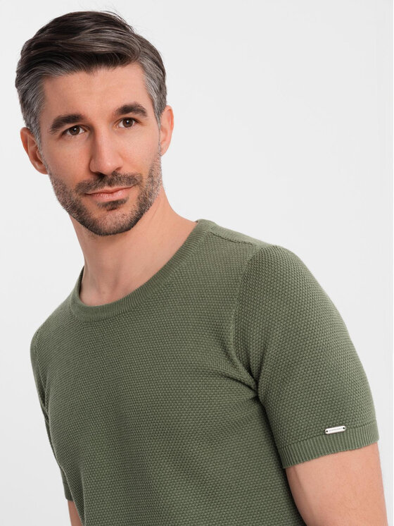Ombre Ombre T-Shirt OM-TSCT-0244 Khaki Regular Fit