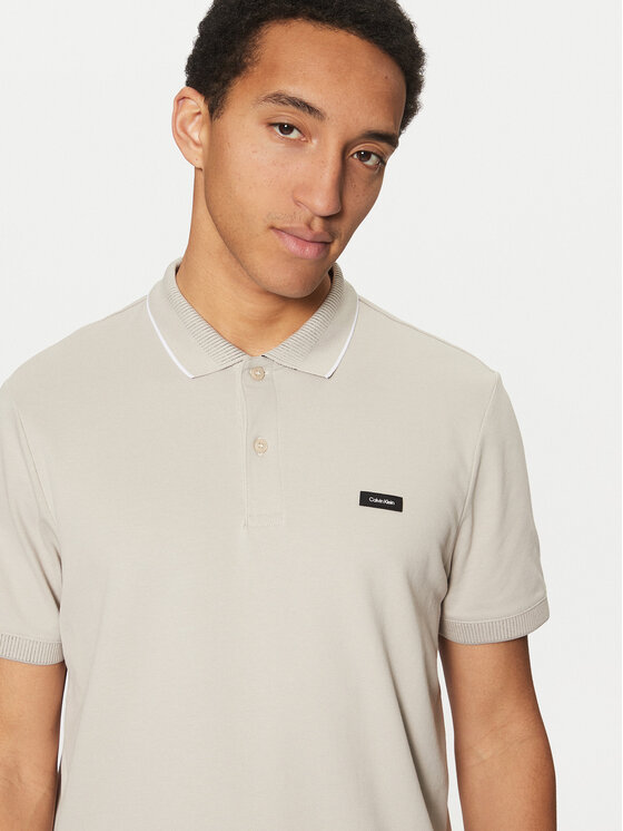 Calvin Klein Calvin Klein Polo K10K114141 Beżowy Regular Fit