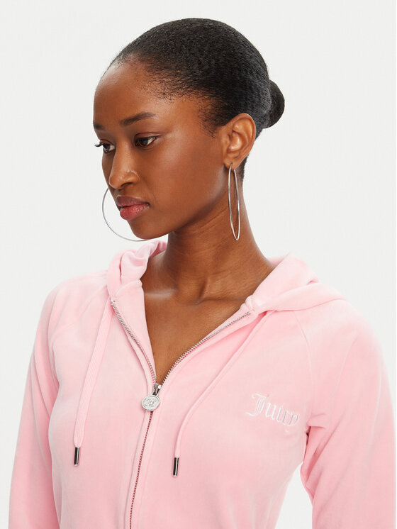 Juicy Couture Juicy Couture Bluza Velour Crop JCWAS225351 Różowy Regular Fit