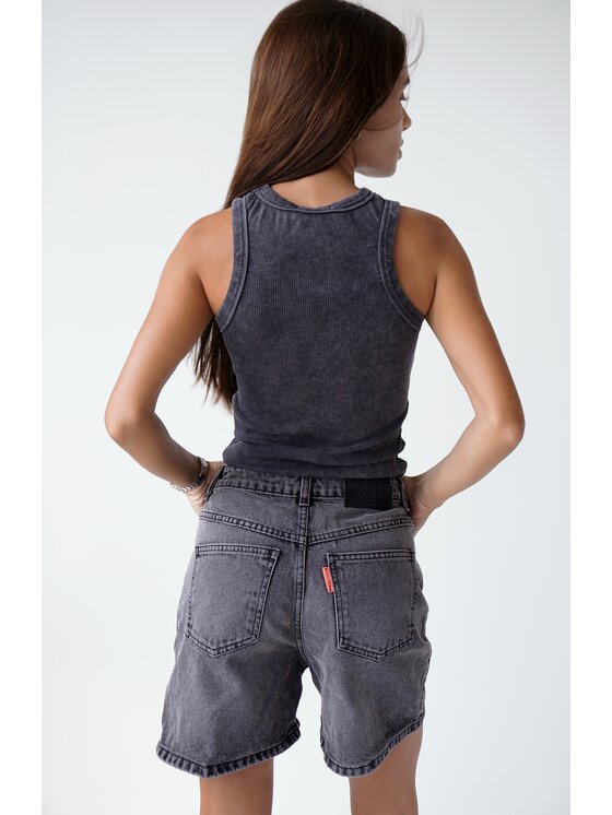 MissDenim MissDenim Szorty jeansowe Baseline Midi Shorts Szary Regular Fit