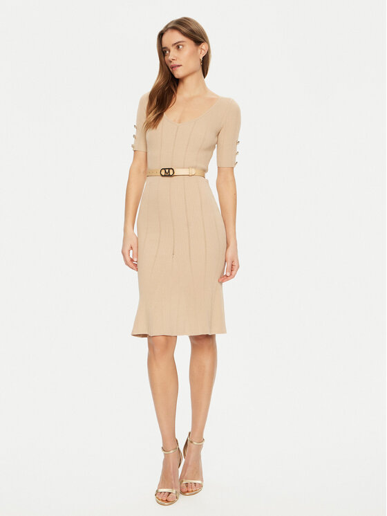Marciano Guess Marciano Guess Trikotažinė suknelė 5RGK07 5810Z Smėlio Regular Fit