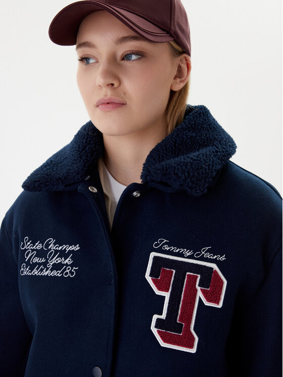 Tommy Jeans Tommy Jeans Bunda bomber Varsity DW0DW22051 Tmavomodrá Relaxed Fit