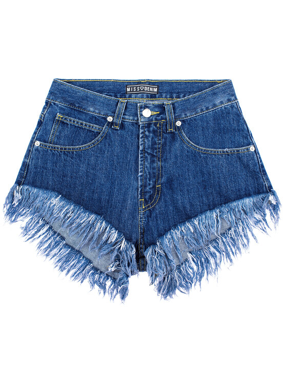 MissDenim MissDenim Szorty jeansowe High Waist Granatowy Regular Fit