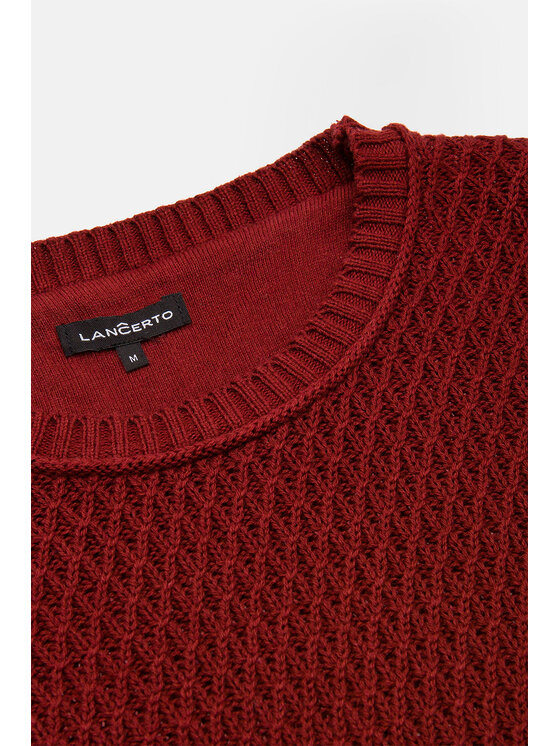Lancerto Lancerto Sweter Miguel Czerwony Regular Fit