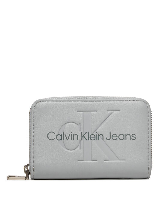 Calvin Klein Jeans Mazs sieviešu maks Sculpted Med Zip Around Mono K60K612255 Pelēks