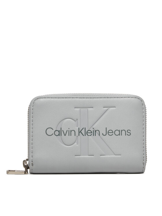 Portofel Mic de Damă Calvin Klein Jeans Sculpted Med Zip Around Mono K60K612255 Gri