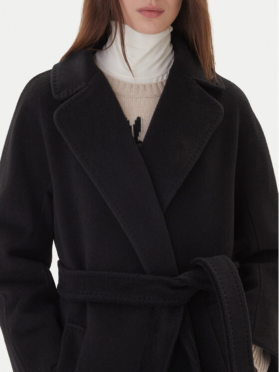 Weekend Max Mara Weekend Max Mara Vilnonis paltas Tempera 2525016082 Juoda Regular Fit