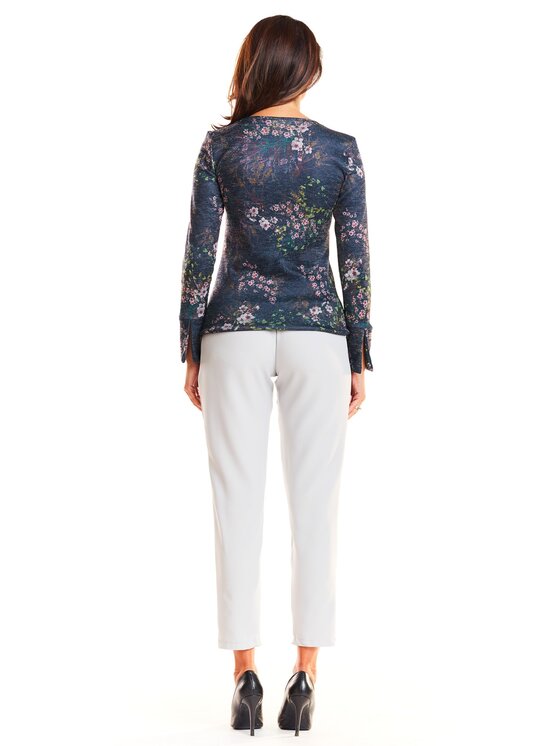 Awama Awama Blúzka A234 Tmavomodrá Basic Fit