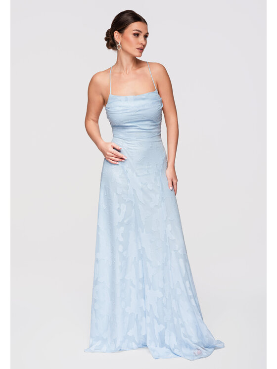 Ombre Ombre Sukienka wieczorowa LA-OM-DLR307 Niebieski Slim Fit