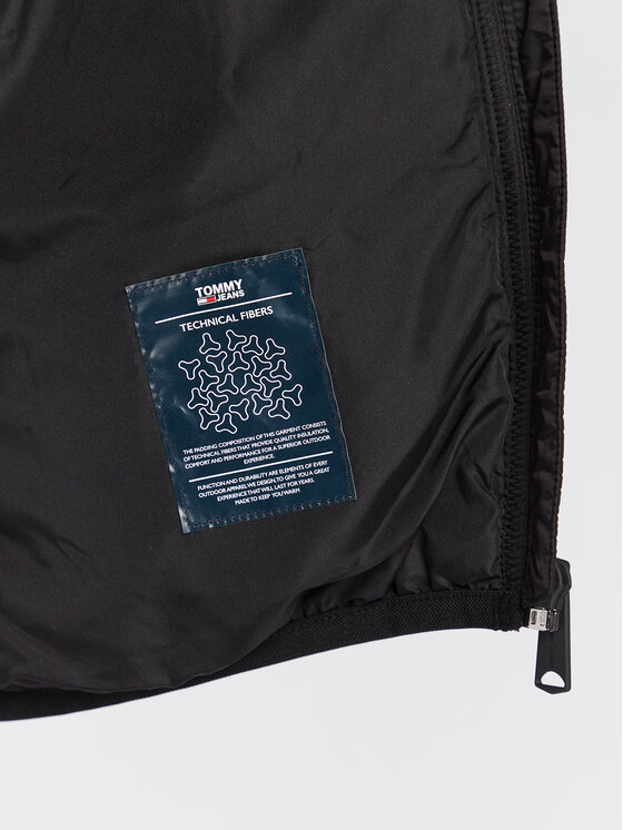 Tommy Jeans Tommy Jeans Bunda pro přechodné období Quilted Tape DW0DW15168 Černá Regular Fit