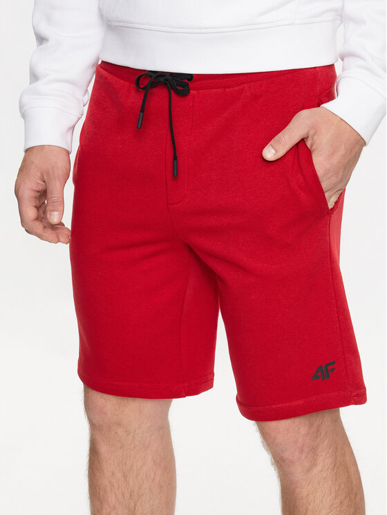 4F 4F Športové kraťasy 4FSS23TSHOM156 Červená Regular Fit