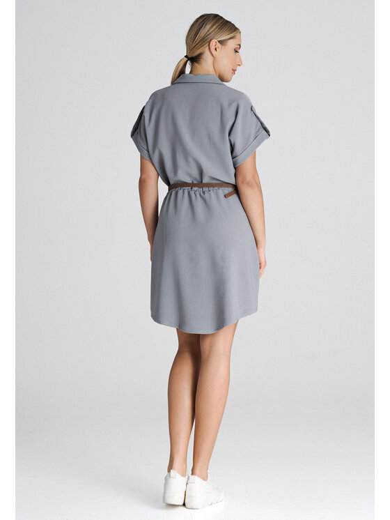 FIGL FIGL Sukienka codzienna M1001 Szary Regular Fit