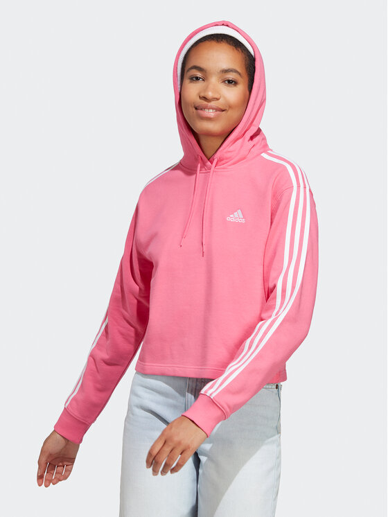 adidas Felpa Essentials 3 Stripes IC9911 Rosa Regular Fit Modivo