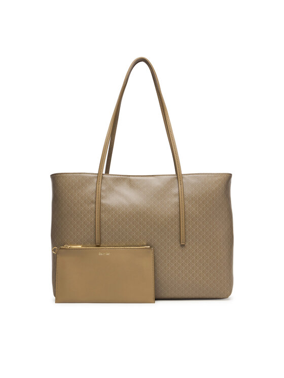 Calvin Klein Calvin Klein Geantă Emblem Aop Tote W/ Pouch LV04F3266G Bej