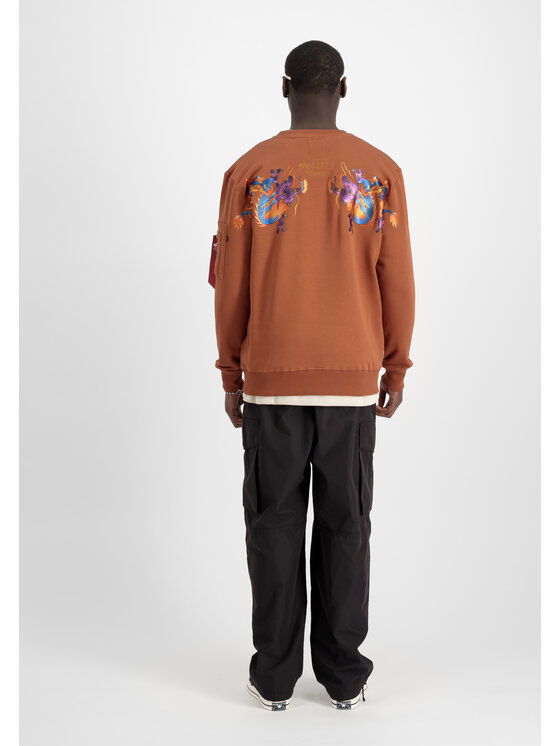Alpha Industries Alpha Industries Bluza Dragon Embroidery Sweatshirt Brązowy Regular Fit