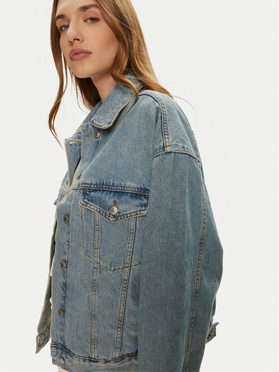 Gina Tricot Gina Tricot Kurtka jeansowa 22124 Niebieski Loose Fit