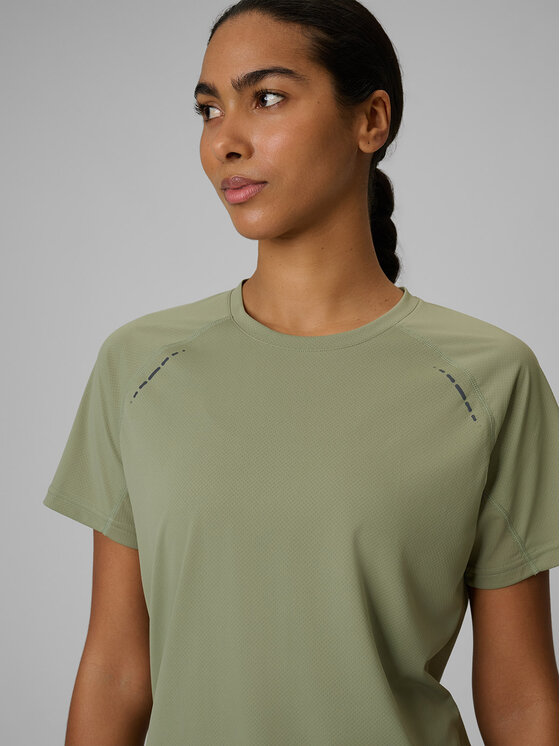 4F 4F Koszulka techniczna RUNNING Khaki Regular Fit