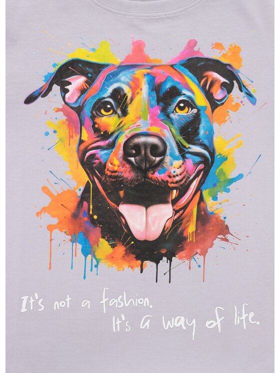 PITBULL PITBULL T-Shirt Koszulka damska WATERCOLOR XL Fioletowy Regular Fit