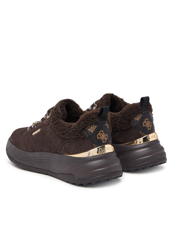 Guess Guess Sneakersy FLFFA2 LEA12 Brązowy ciemny