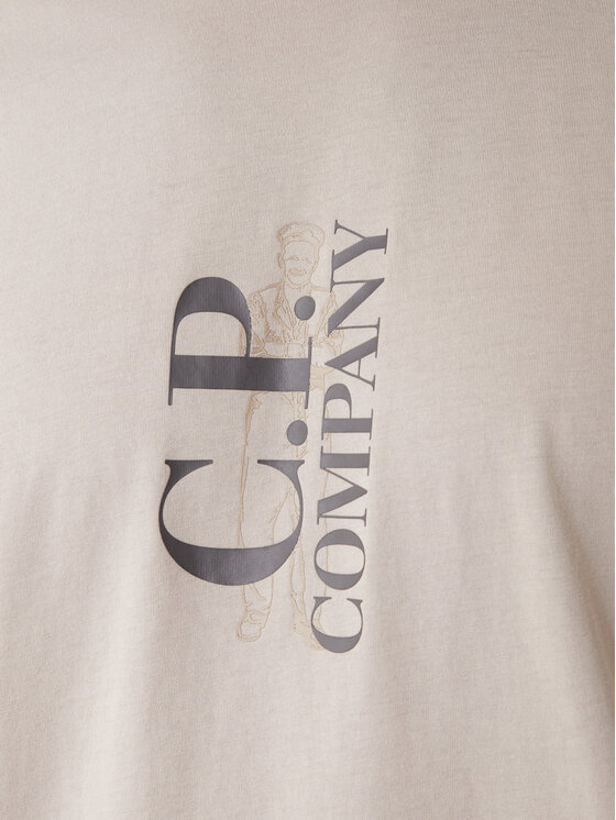 C.P. Company C.P. Company Tričko 20CMTS084A005100W Béžová Regular Fit