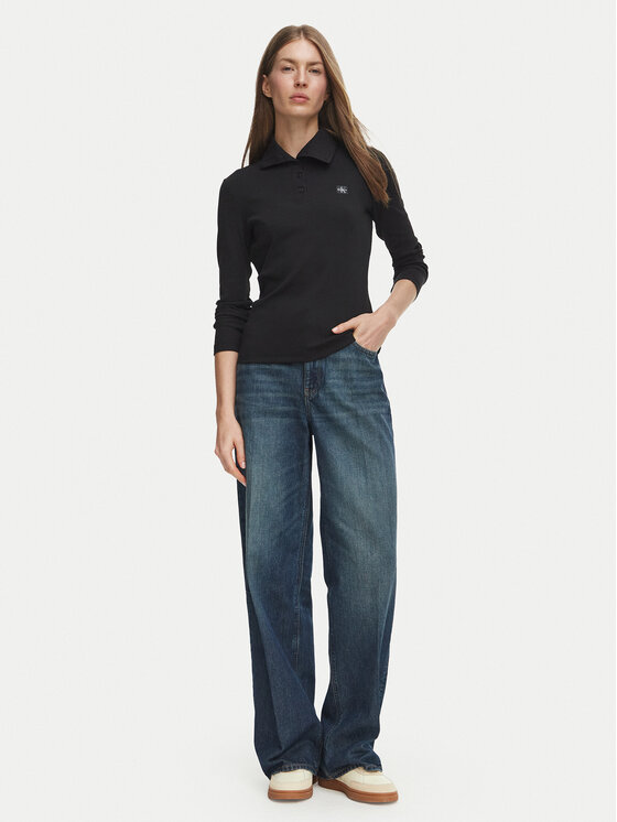 Calvin Klein Jeans Calvin Klein Jeans Bluzka Henley LV047H203G Czarny Slim Fit