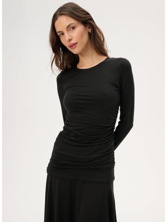 LEBRAND LEBRAND Sukienka dzianinowa Antonina Czarny Regular Fit