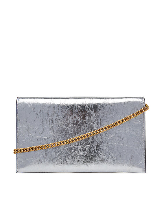PINKO PINKO Torebka Flat Purse Mini AI 25-26 PCPL 105347 A2OT Srebrny