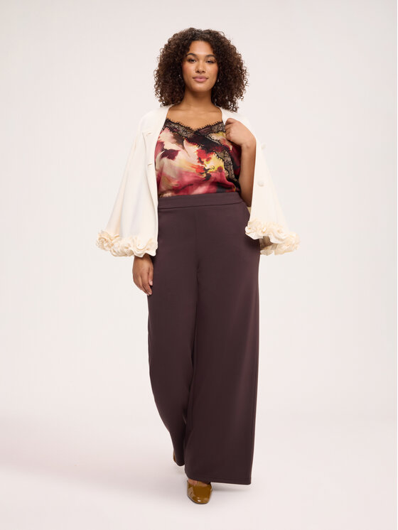 Fiorella Rubino Fiorella Rubino Pantaloni di tessuto P878L102518N022 Marrone Flared Fit