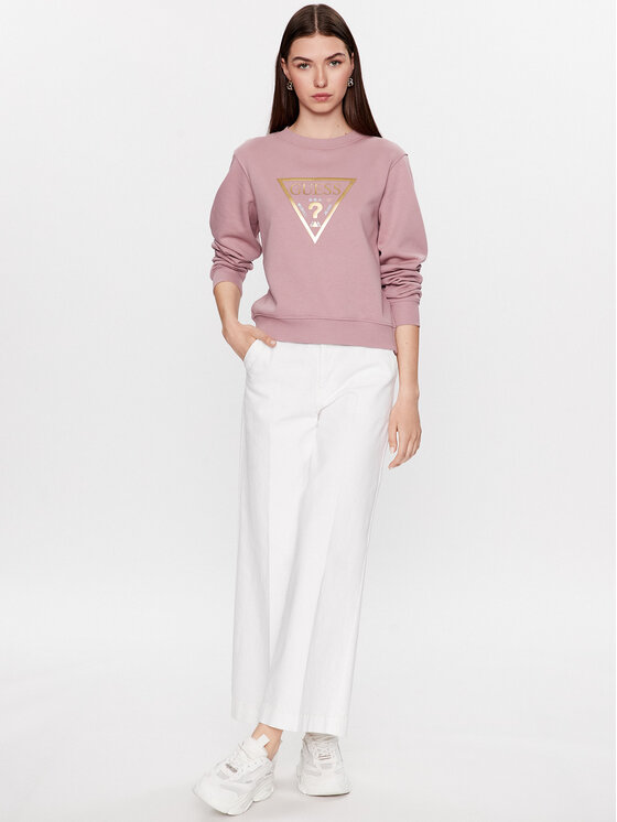 Guess Guess Суитшърт W3YQ12 K9Z21 Розов Regular Fit