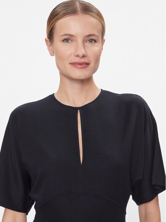Tommy Hilfiger Tommy Hilfiger Coctailkleid Shiny Interlock C-Nk Ss WW0WW40732 Dunkelblau Regular Fit