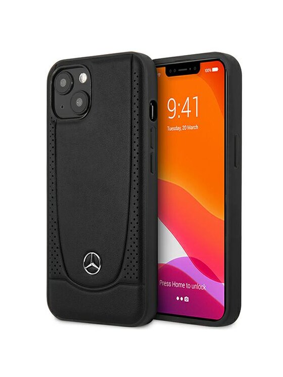 Etui na telefon Mercedes-Benz, Czarne, iPhone 15 Plus