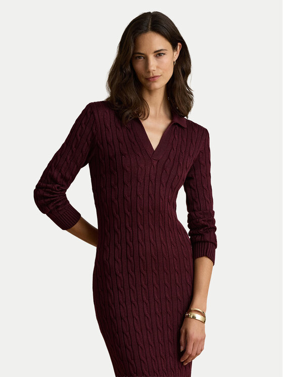 LAUREN RALPH LAUREN LAUREN RALPH LAUREN Трикотажна сукня 200B34422003 Бордовий Slim Fit