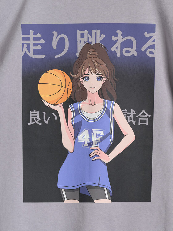 4F 4F T-Shirt BLUE VACATION Szary Oversize