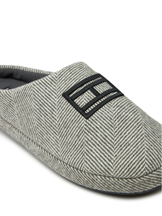Tommy Hilfiger Tommy Hilfiger Kapcie Flag Herringbone House Shoe FM0FM05304 Szary
