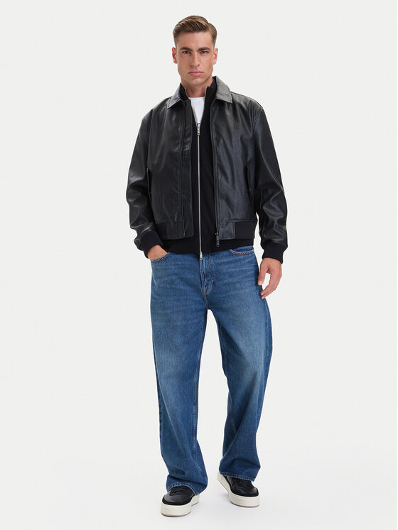 Calvin Klein Jeans Calvin Klein Jeans Bunda z imitácie kože LV04RH413G Čierna Regular Fit