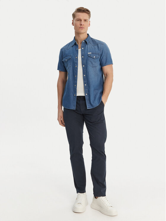 Guess Guess camicia di jeans M6GH87 D1035 Blu Regular Fit