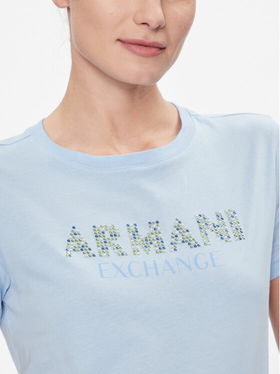 Armani Exchange Armani Exchange T-Shirt 3DYT13 YJ8QZ 15DD Błękitny Regular Fit