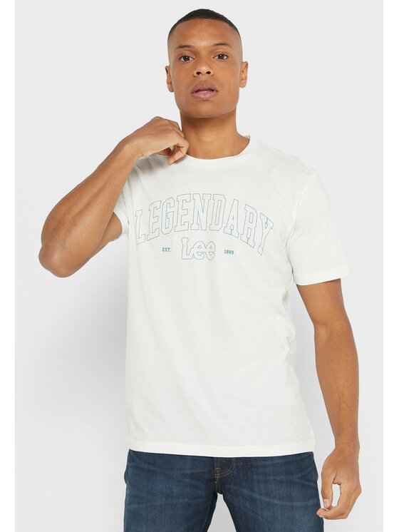 Lee Lee T-Shirt LEGENDARY TEE Beżowy Regular Fit